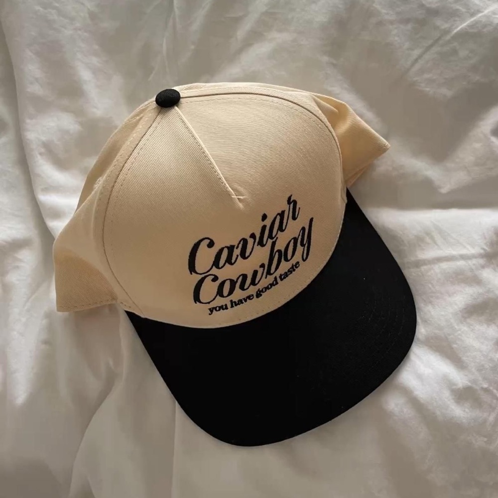 Black & Beige Caviar Cowboy Hat